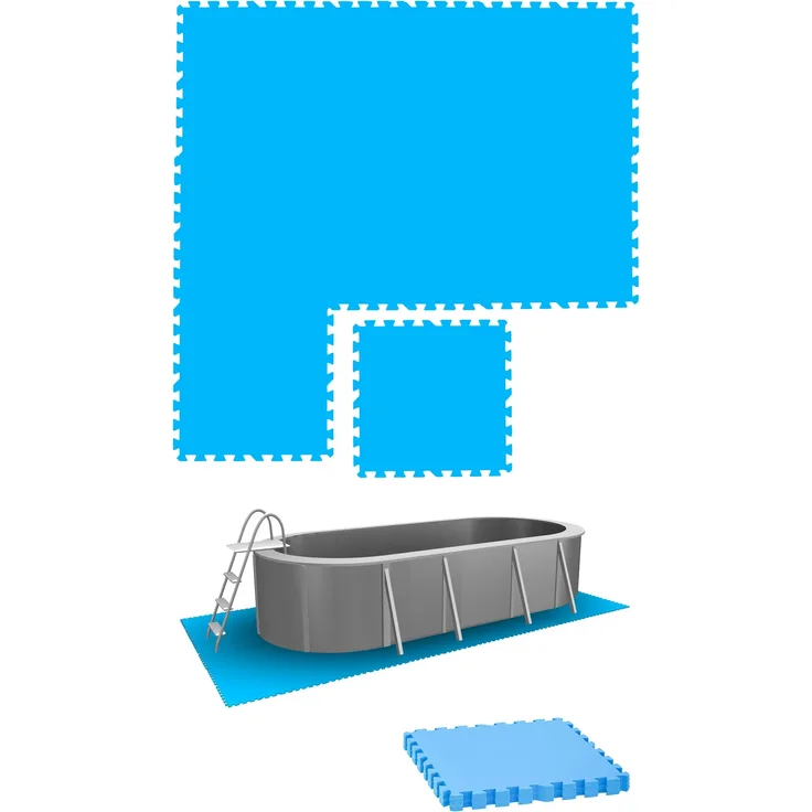 1,9m² Poolunterlage 8 Poolmatten 50x50cm Blau