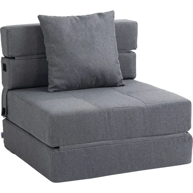 MELAYR, Schlafsessel Relaxsessel Gästebett, abnehmbarer Bezug, 70 cm x 70 cm x 61 cm, Dunkelgrau