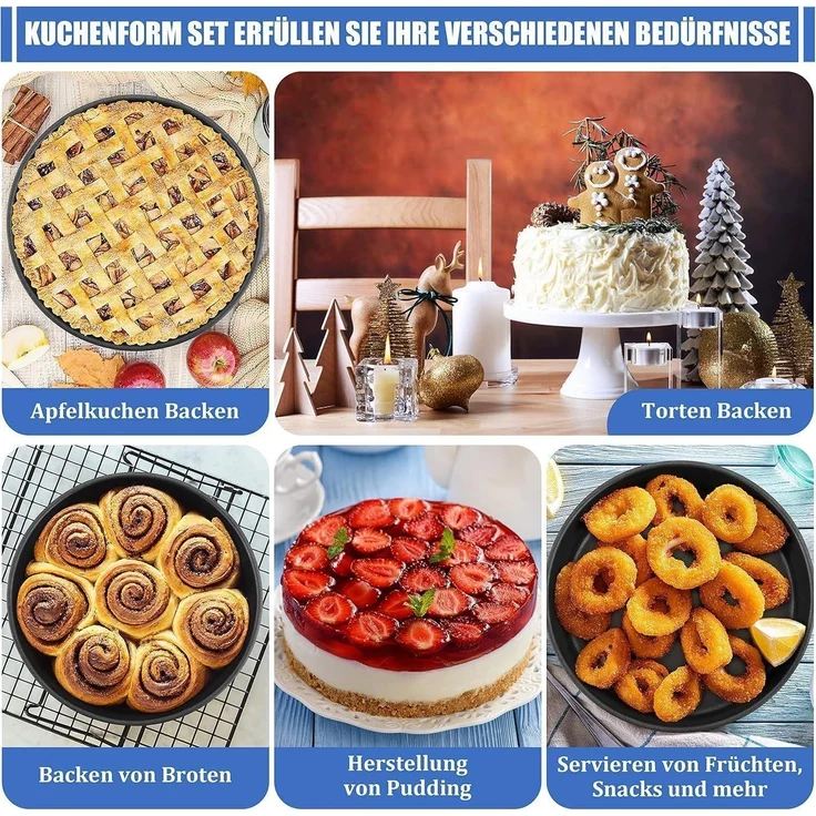 Homikit 20cm Edelstahl Kuchenform Backform Antihaft Rund-Tortenform – Bild 7