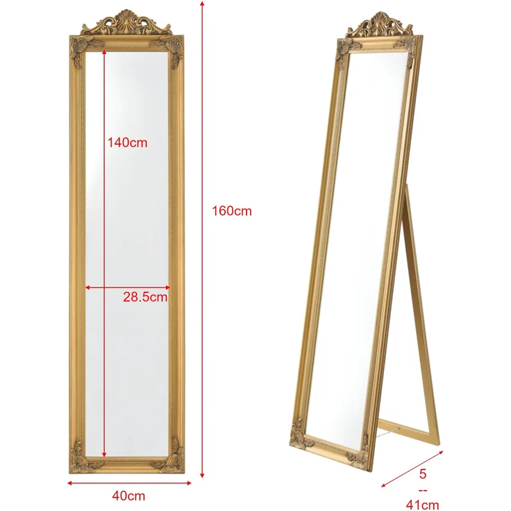 Standspiegel Arezzo 160x40 cm Gold [en. casa] – Bild 5