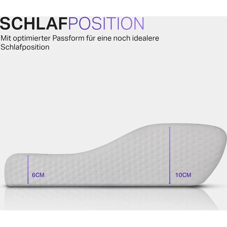 Nackenstützkissen 36x57x10cm - Memory Foam Kopfkissen, Orthopädisches Ergonomisches Nackenkissen mit abnehmbaren Bezug - ÖKO TEX – Bild 6
