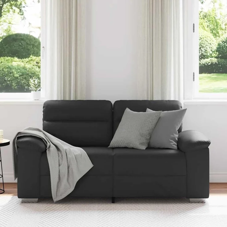 vidaXL 2-Sitzer-Sofa Schwarz 160x81x84 cm Kunstleder 4105337 – Bild 4
