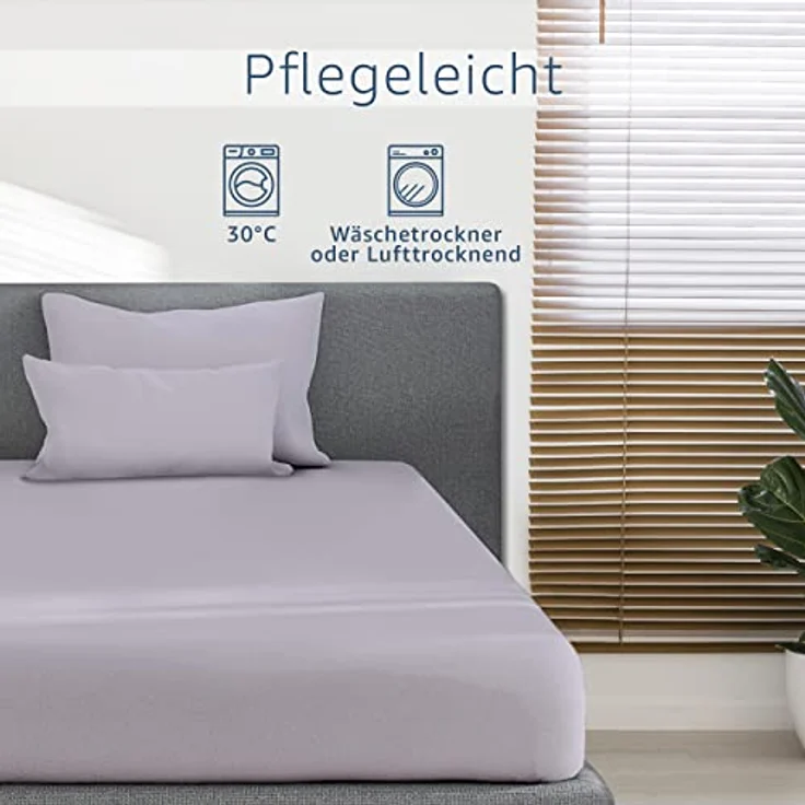 Amago - Spannbetttuch, 50 cm Steg, 100 prozent Baumwolle, 140x200 cm - Silber – Bild 8