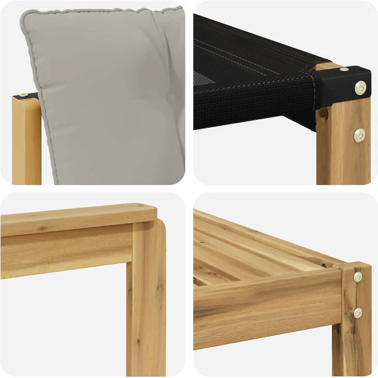 vidaXL Outdoor-Sofagarnitur 7 stk. 6-Sitzer Weiß und Hellgrau 3389541 – Bild 8