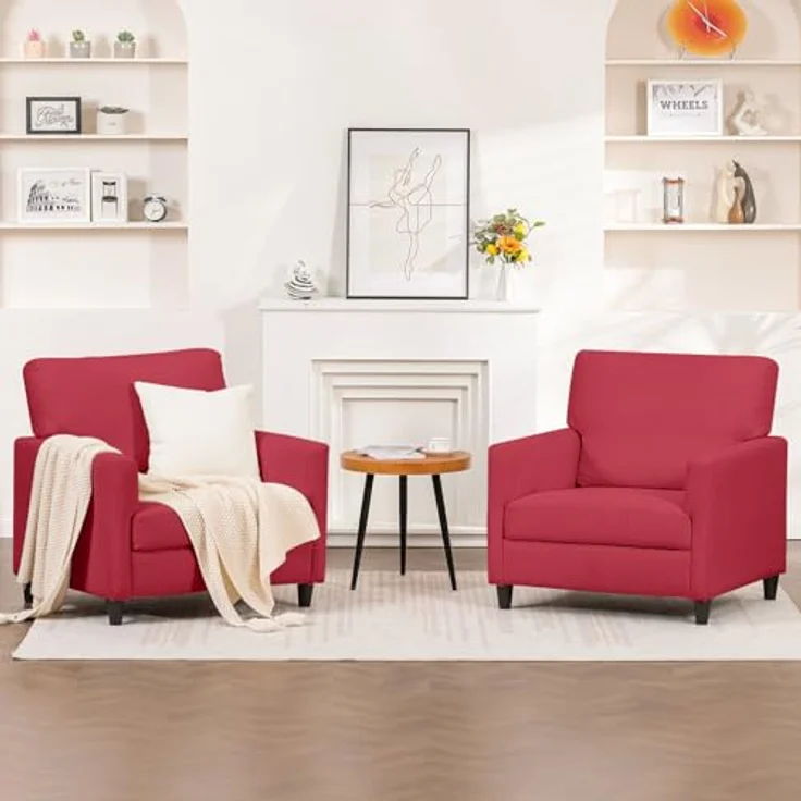 COMHOMA Relaxsessel Fernsehsessel TV-Sessel Loungesessel Wohnzimmer Einzelsofa, mit Weicher Memory-Schaum Leinenbezug – Bild 10