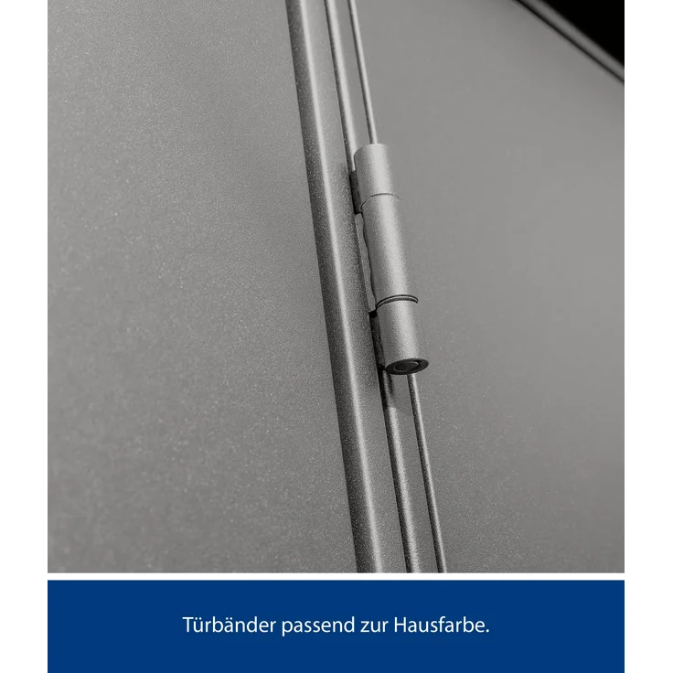Hörmann Metall-Gerätehaus Berry Modern mit Satteldach Typ 2, 259 x 248 cm, graualuminium, 6,4 m²,1-flüglige Tür – Bild 4