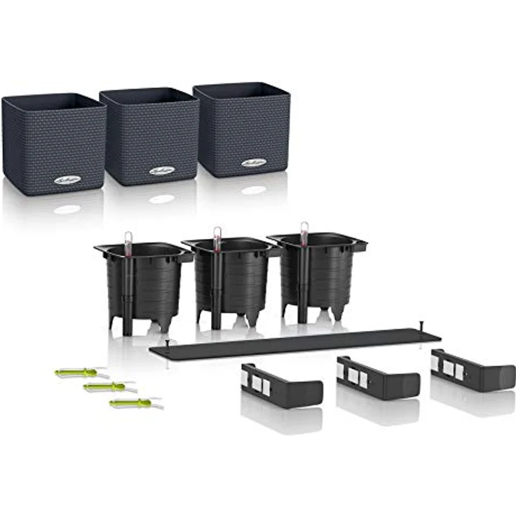 LECHUZA CUBE Color Green Wall Home Kit schiefergrau 13399 – Bild 8