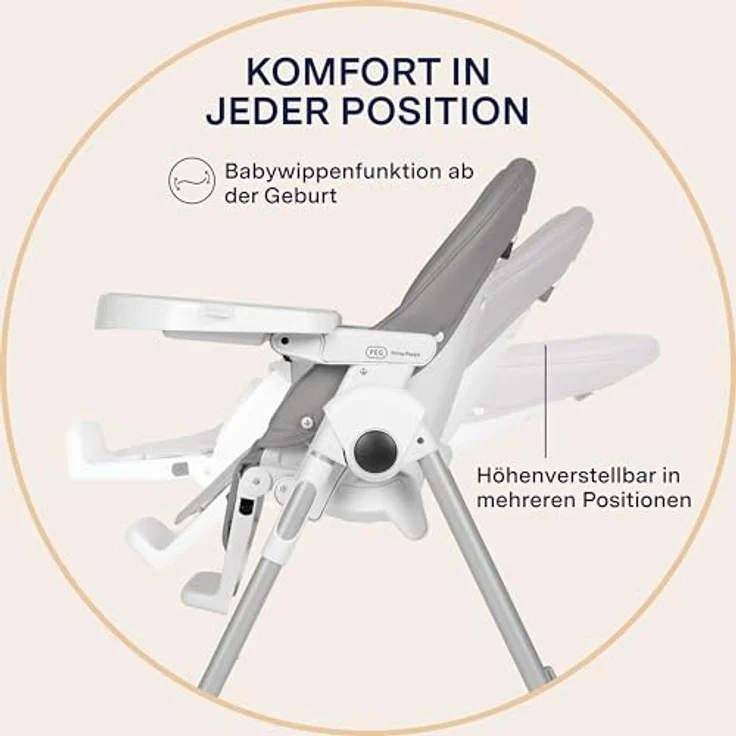 Peg Perego 'Prima Pappa Follow Me' Hochstuhl Ice (Lederimitat) – Bild 4