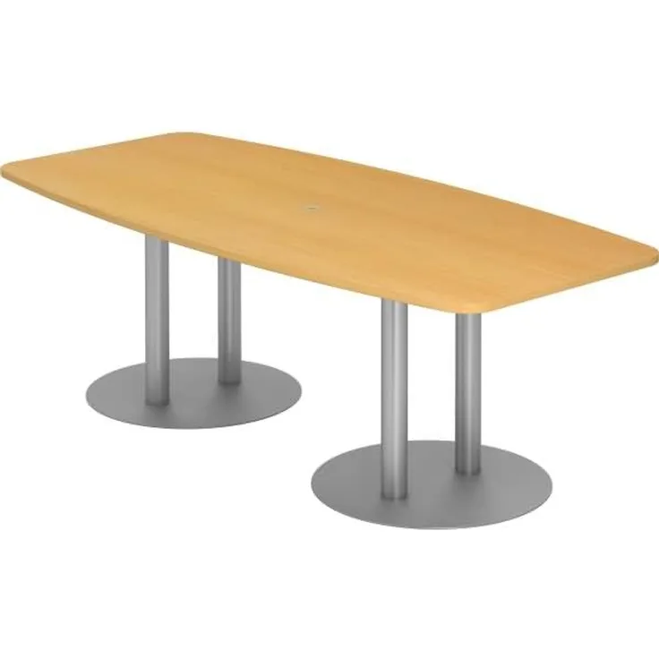 Konferenztisch KT22S 220x105cm Buche Säulenfuße Gestellfarbe: Chrom