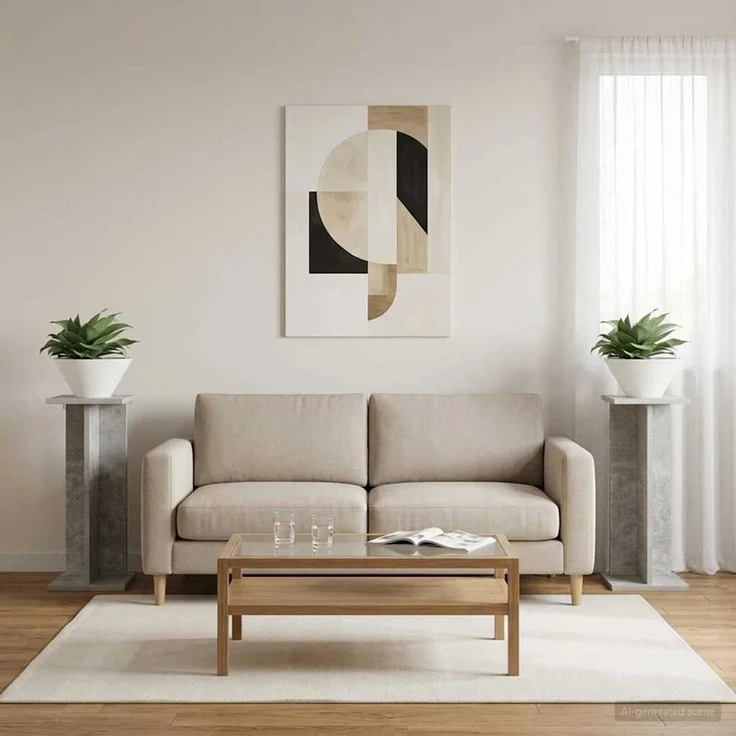 vidaXL Pflanzenständer 2 stk. Betongrau 25 x 25,5 x 60,5 cm 899665 – Bild 1