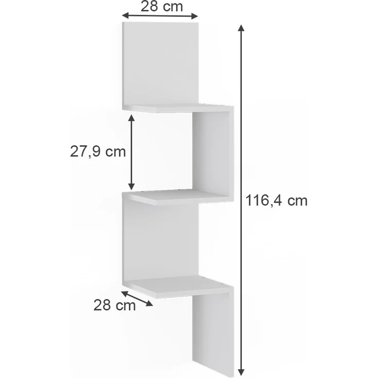 Eckregal Paolo Weiß 28 x 116.4 cm Vicco – Bild 3