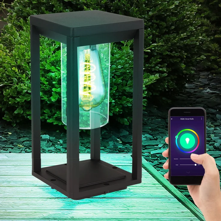 RGB LED Stehleuchte, ALU, schwarz, App- und Sprachsteuerung CANDELA – Bild 2