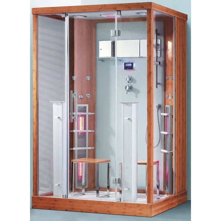 XXL Luxus LED Dampfdusche +Infrarotsauna Kombi 145x90 Infrarot Sauna-Wärmekabine