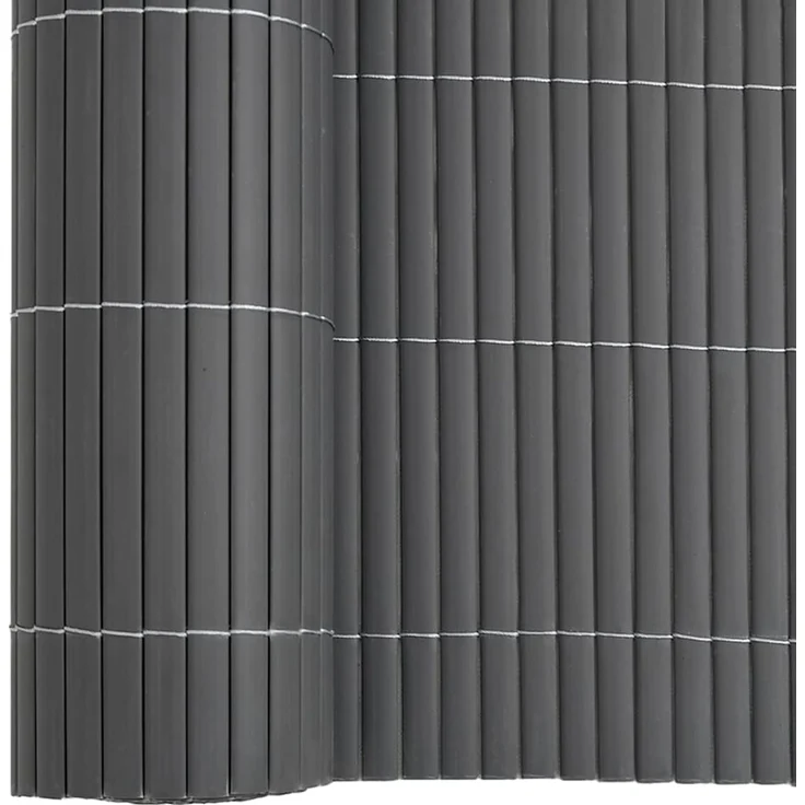vidaXL Gartenzaun Doppelseitig Grau 1,8x5 m PVC 42002627 – Bild 8