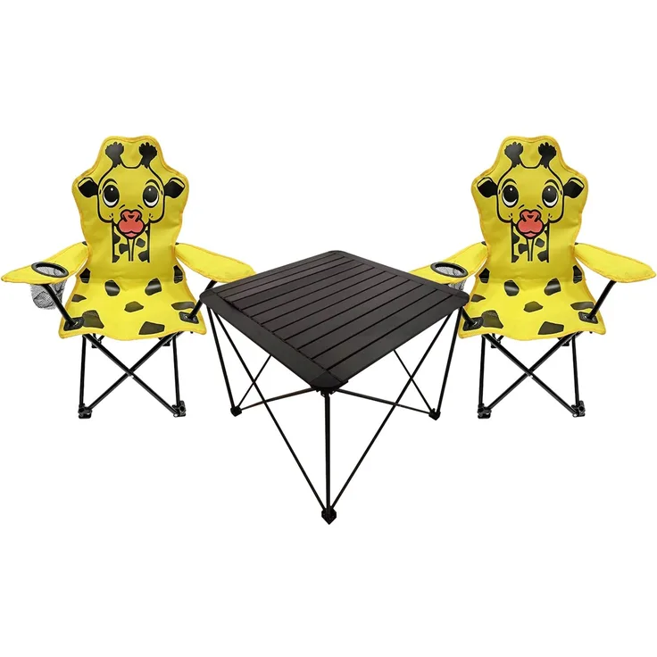 3tlg Kinder Campingmöbel Set Outdoor Campingstuhl Anglerstuhl Tisch