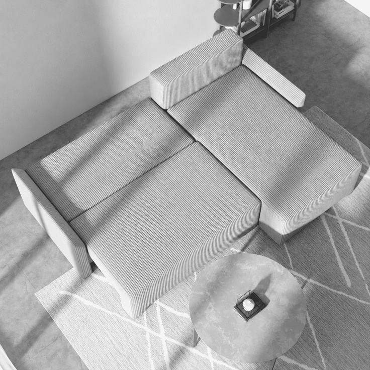 Ecksofa Loco Cord mit Schlaffunktion und Bettkasten | Jan-Art – Bild 5