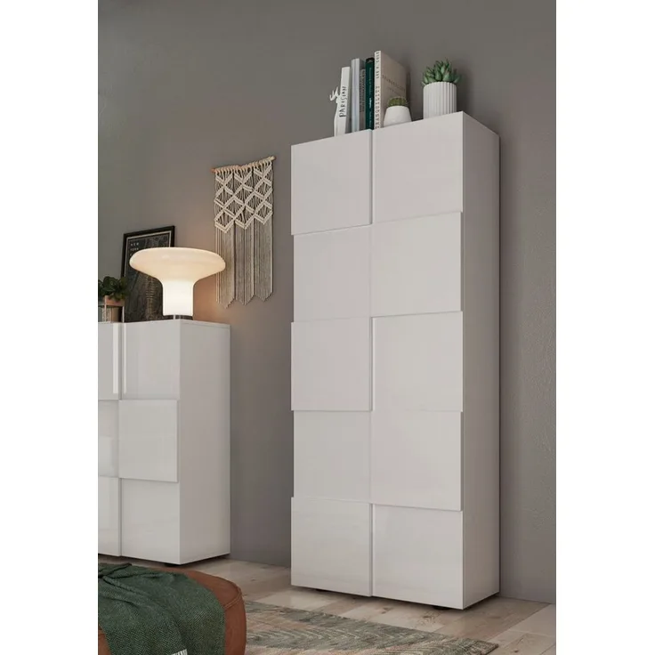INOSIGN Garderobenschrank Dama Breite 78, Höhe 187 cm, Front 3D-Optik, Kleiderstange, 2 Einlegeböden, viel Stauraum