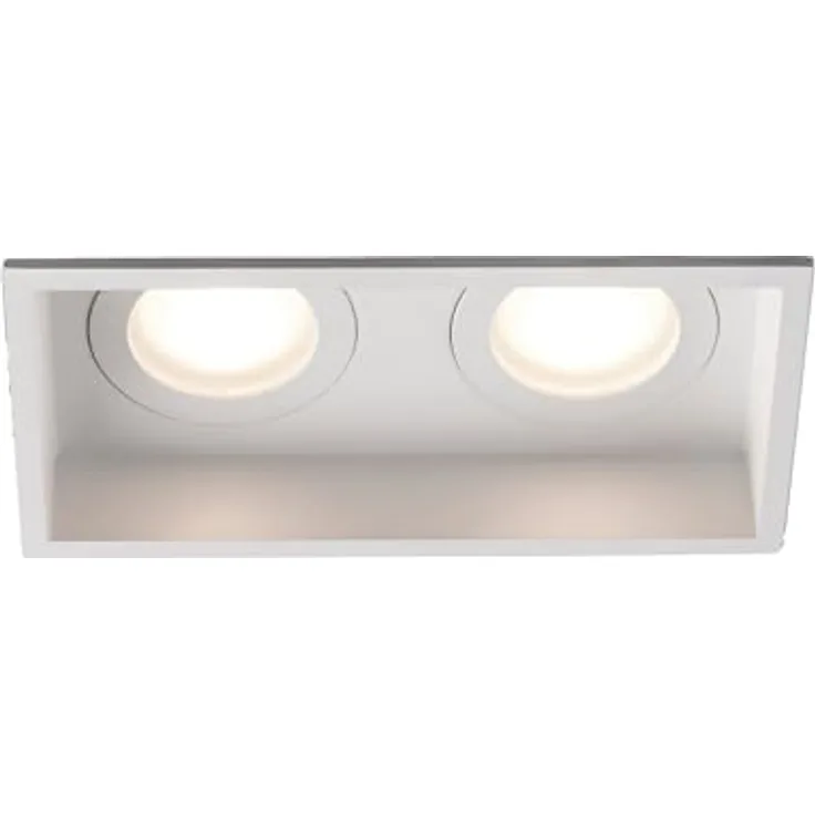 FARO BARCELONA 40124 HYDE SQ 2L, Quadratisches Einbaulicht IP44, weiß