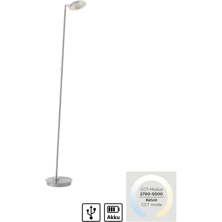 Paul Neuhaus LED Stehlampe AKKU BENTE, Farbsteuerung, LED fest integriert, warmweiß - kaltweiß, Tastdimmer, CCT 2700-5000K, Memory, Akku betrieben, flexibel – Bild 3