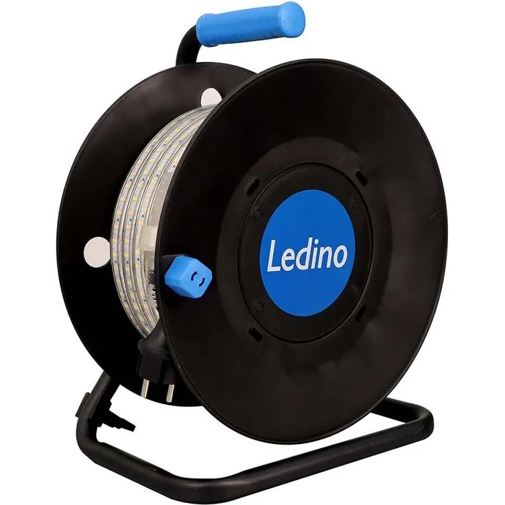 Ledino LED Dekolicht, LED-Leuchtmittel fest verbaut, Tageslichtweiß, LED Band Stripe Kabeltrommel Aluminium Weiß L 10 m