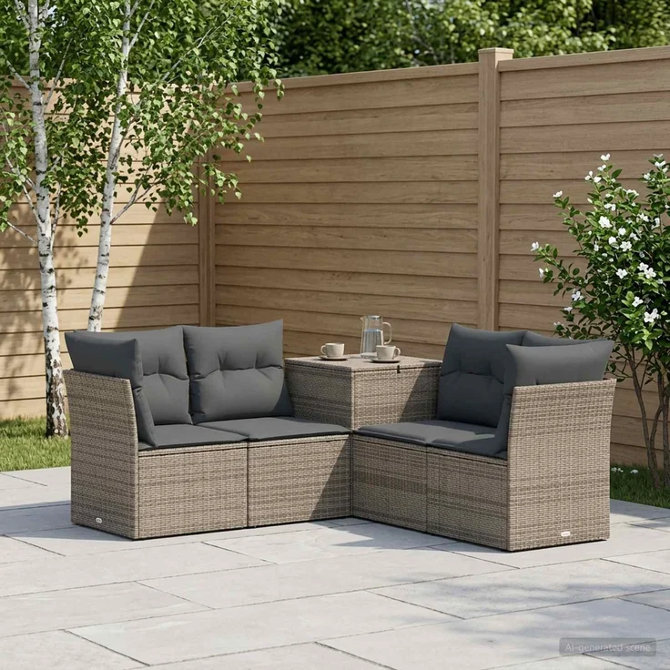 vidaXL Sofa Set 5 stk. Grau und Dunkelgrau 179 x 179 x 85 cm 3447840 – Bild 1