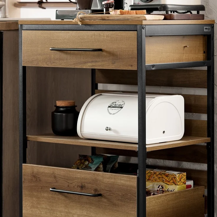 SoBuy FKW118-PF Küchenwagen, Spanplatte, Melamin, Braun, 60 x 90 x 45 cm – Bild 4