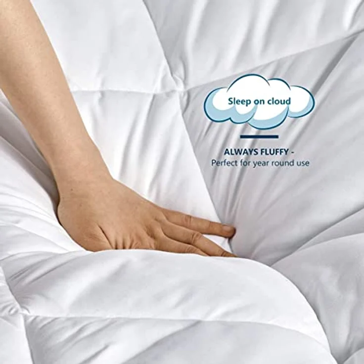 WAVVE Bettdecke 200x200 cm Ganzjahresdecke 4 Jahreszeiten, Steppdecke 300gsm Mikrofaser 200x200 cm, Super Weiche Zudecke Schlafdecke Atmungsaktive 200x200 Weiß – Bild 7