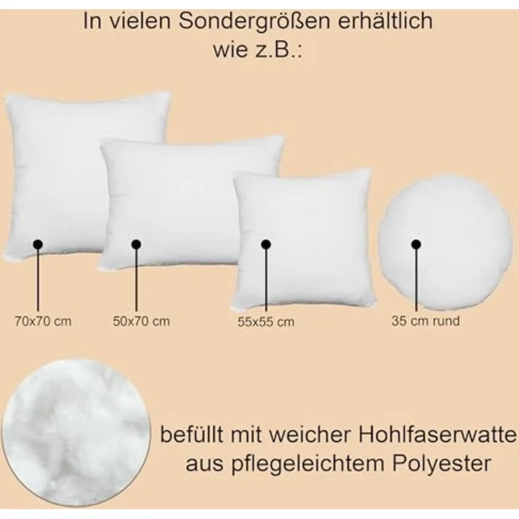 Haus und Deko Kopfkissen 2er Pack Füllkissen Microfaser Kissenfüllung Kopfkissen Dekokissen, Bezug: Microfaser, Rückenschläfer,Seitenschläfer,Bauchschläfer – Bild 3