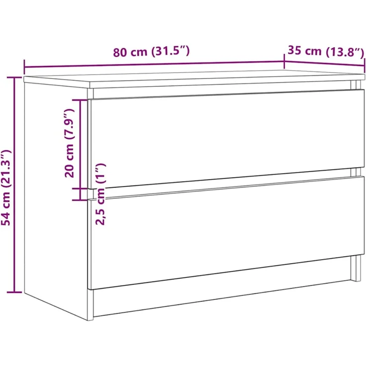 vidaXL TV-Schrank Weiß 80x35x54 cm Holzwerkstoff 861787 – Bild 10