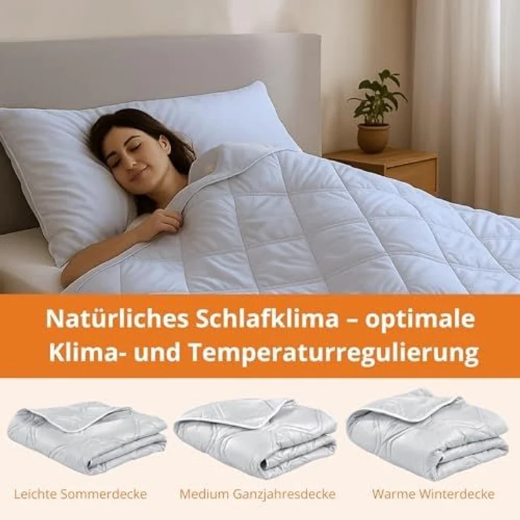 sleepling Naturhaarbettdecke Luxus Kaschmir Steppdecke, Füllung: 100% Kaschmir, Bezug: 100% Baumwolle, Cashmere-Decke in verschiedenen Wärmeklassen, Made in Germany – Bild 3