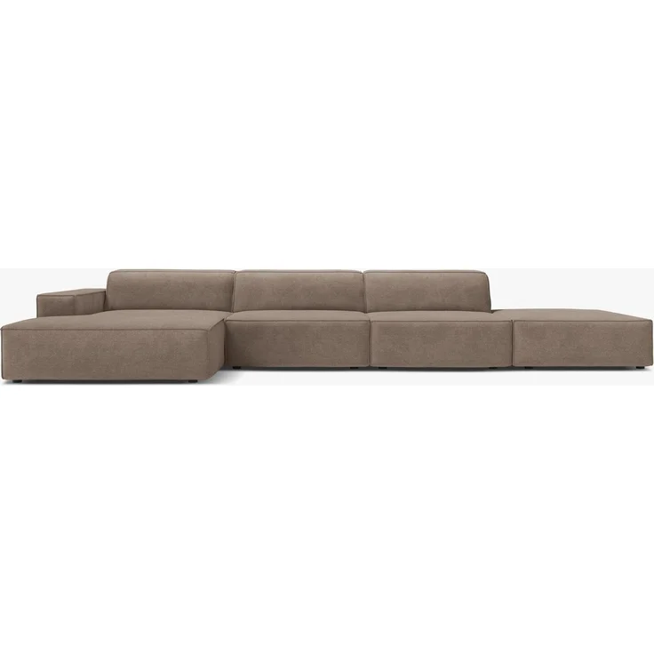 Micadoni Ecksofa Jodie 5-Sitzer Strukturierter Stoff Liberty Cappuccino Links – Bild 1