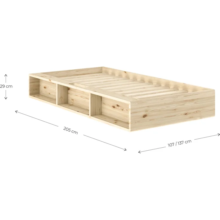 Karup Bett ZIGGY Futonbett 90 x 200 cm Bettgestell Kiefer Massivholz Natur lackiert – Bild 6