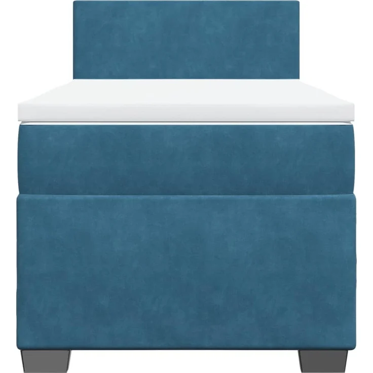 vidaXL Boxspringbett mit Matratze Blau 80x200 cm Samt 3288460 – Bild 6