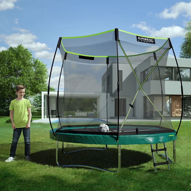 KINETIC SPORTS Trampolin Federlos-Design 'Bungee Safety Elite' - AirMAXX Sprungtuch-Technologie, Ultraleise, Outdoor Gartentrampolin für Kinder & Erwachsene, Ø 244 cm – Bild 2