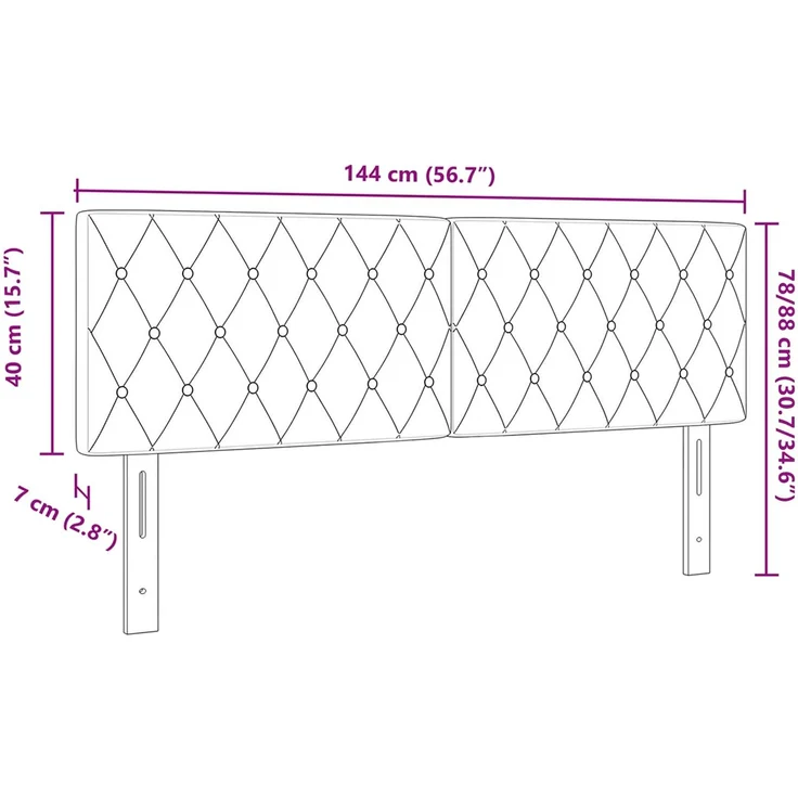 vidaXL Kopfteil Hellgrau 144 cm Samt (Art-Nr 42007087) – Bild 7