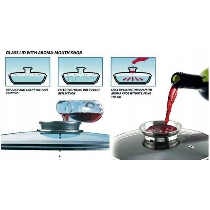 Zilner Topf-Set Schöne graue Töpfe, Topfset Bratpfanne, Kasserolle, Steinbeschichtung, Aluminiumguss (sehr hochwertig, 17-tlg, Zeitloses Design des Topfsets. Eine ideale Geschenkidee) – Bild 3