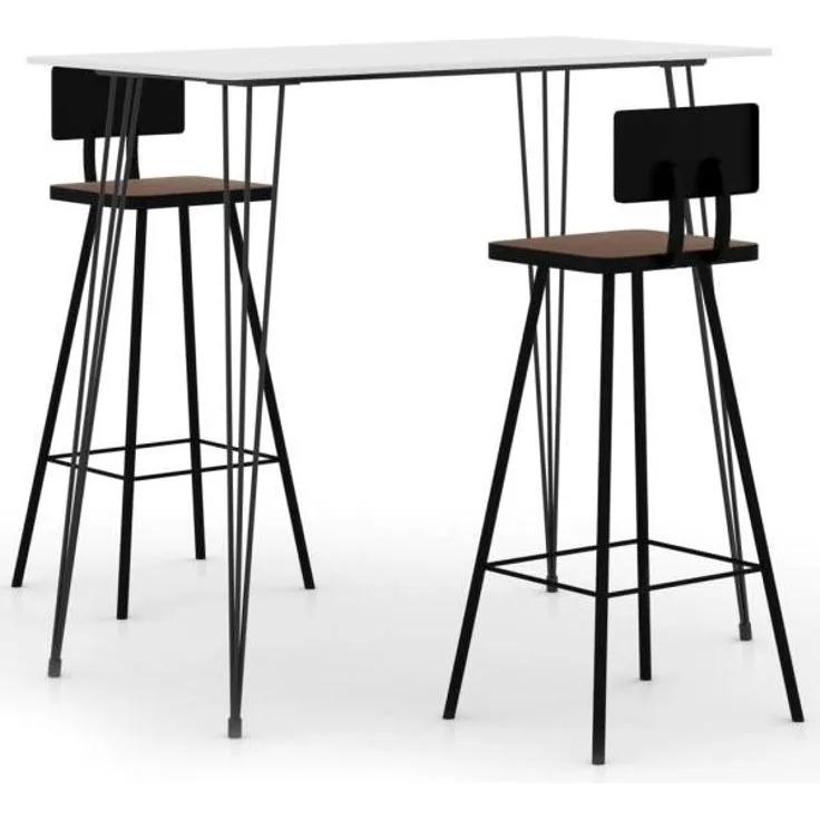 vidaXL 3-tlg. Bar-Set Weiß [3057832]