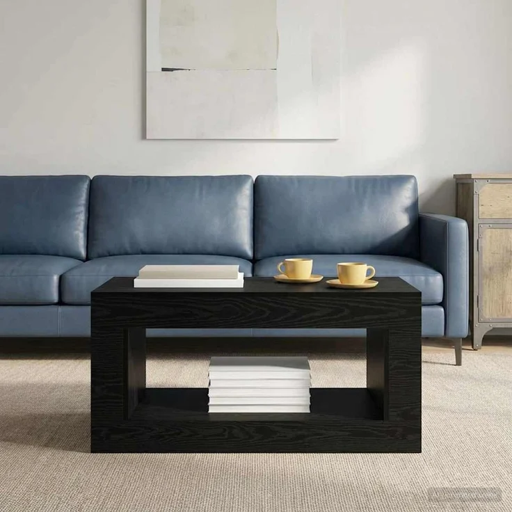 vidaXL Couchtisch Schwarz Eichen-Optik 99.5 x 50 x 50 cm Holzwerkstoff 899904 – Bild 4