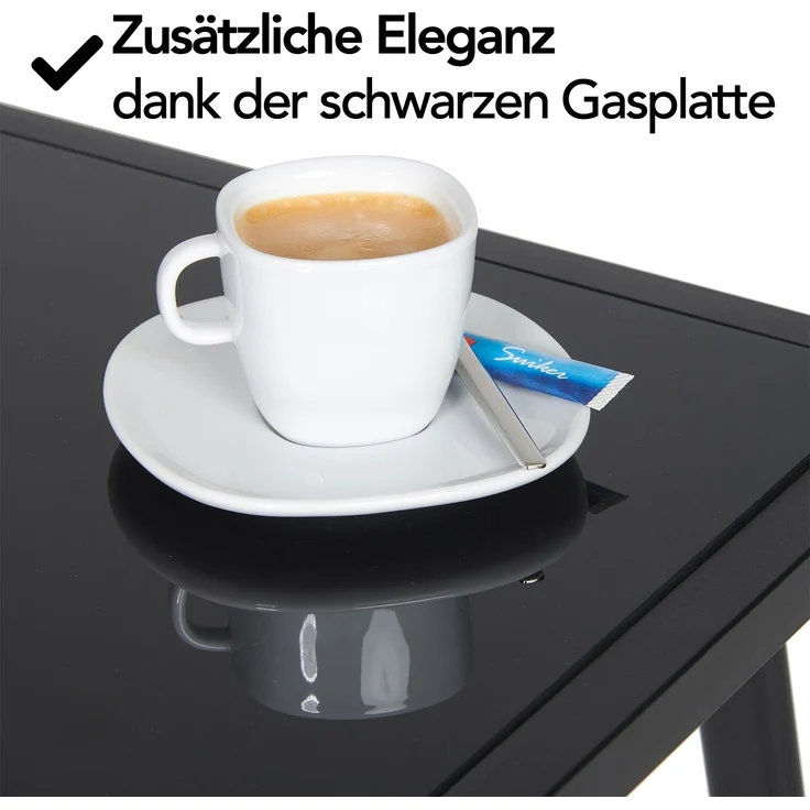 Brixy Gartengarnitur - Lounge Set - Gartenmöbel - Gartenbank - Gartenstühle - Gartentisch - Glasplatte - 4 Personen - Schwarz/Anthrazit – Bild 2