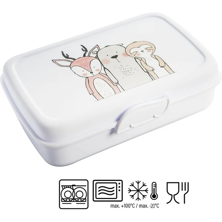 2friends Lunchbox 3er Set Brotdosen Lunchbox Kinder mit Trennfächern, Kunststoff, (21 x 13 x 7 cm), Brotdose Kinder mit Fächern 3 Farben mint/weiß/rosa – Bild 2