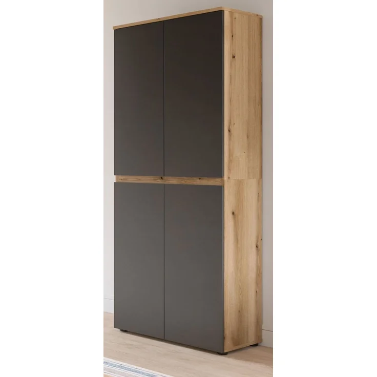 Mehrzweckschrank Assino in grau und Eiche 70x175 cm – Bild 1