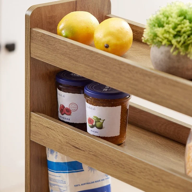 SoBuy NSR01-PF Küchenwagen, Spanplatte, Melamin, Hellbraun, 60 x 81 x 18,5 cm – Bild 10