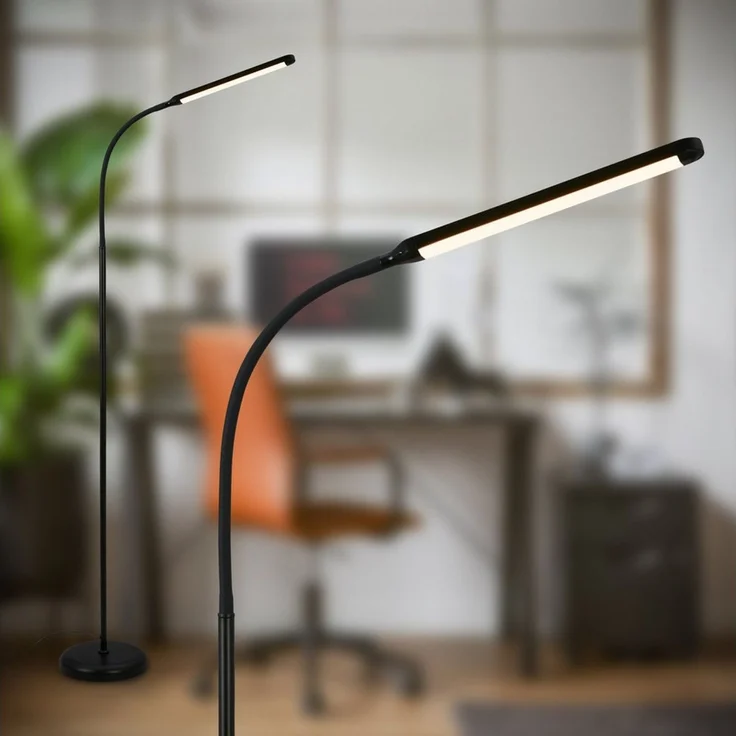 BRILONER - LED Stehlampe mit Touch, dimmbar, Speicherfunktion, Leselampe, Wohnzimmerlampe, Schlafzimmer Deko, Deckenfluter, Standleuchte, Stehleuchte, 21x170 cm, Schwarz – Bild 2