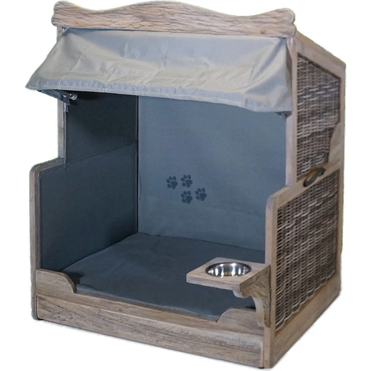 Strandkorb-King XL Hundestrandkorb aus Teakholz naturfarben – Bild 3