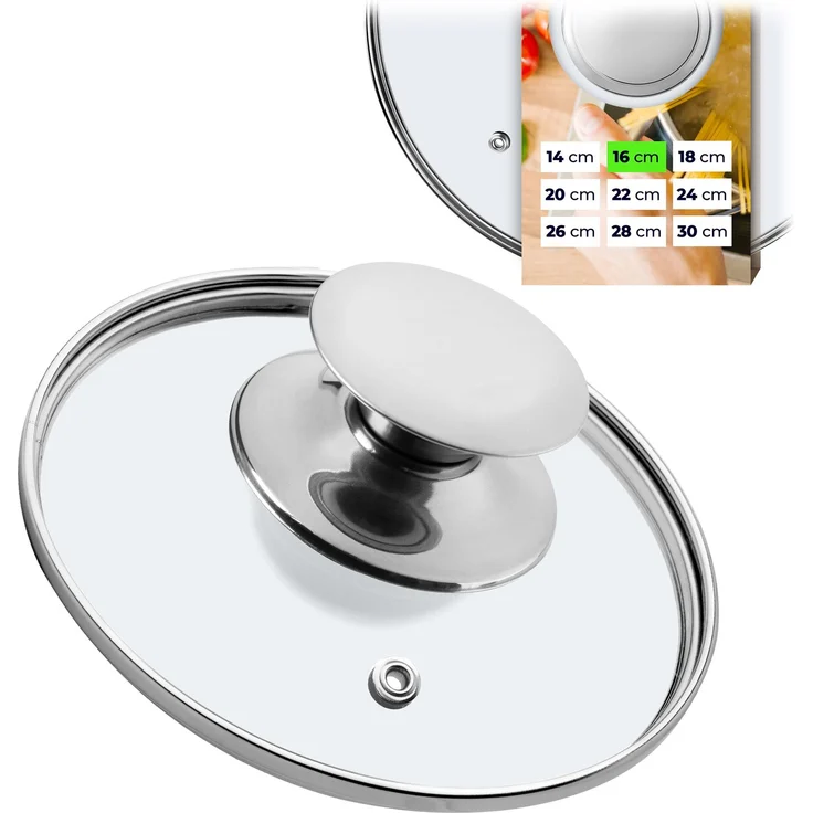 KADAX Glasdeckel 16 cm, hitzebeständig für Topf – Bild 1