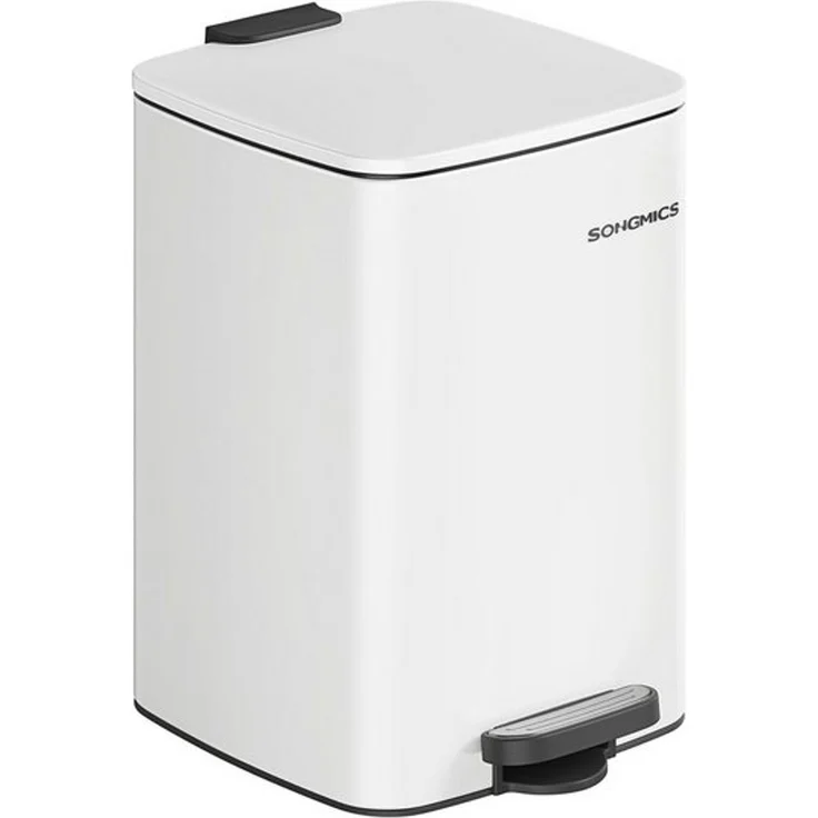Songmics Mülleimer Küche, 20/30 Liter Abfalleimer, Tretmülleimer, Stahl, mit Inneneimer, Softclose, Offenhaltefunktion, wolkenweiß LTBDE593W02 – Bild 4