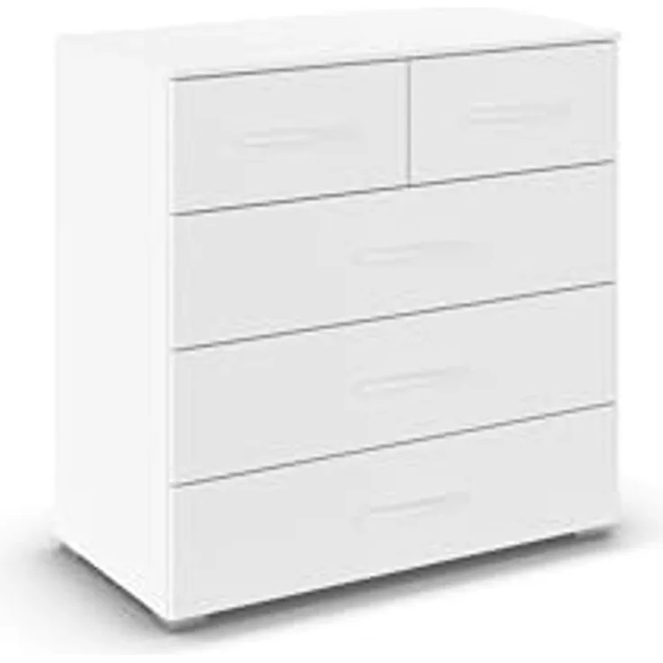 rauch Aditio Box, Kommode, 5 Schubladen, mit Softclose-Funktion, Farbe Weiß, BxHxT 80x81x42cm