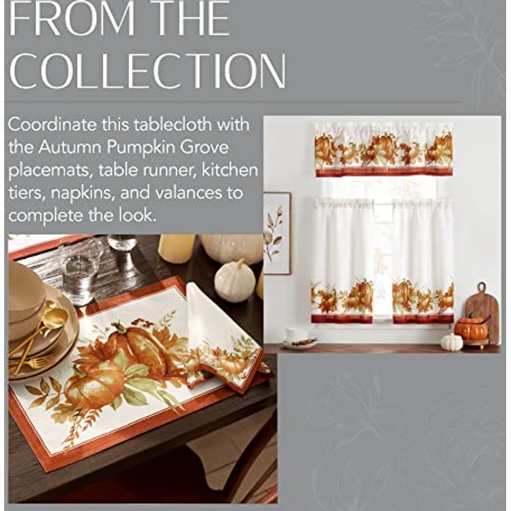 Elrene Home Fashions Tischdecke, Herbst-Kürbishain, rund, 178 cm, Mehrfarbig – Bild 7
