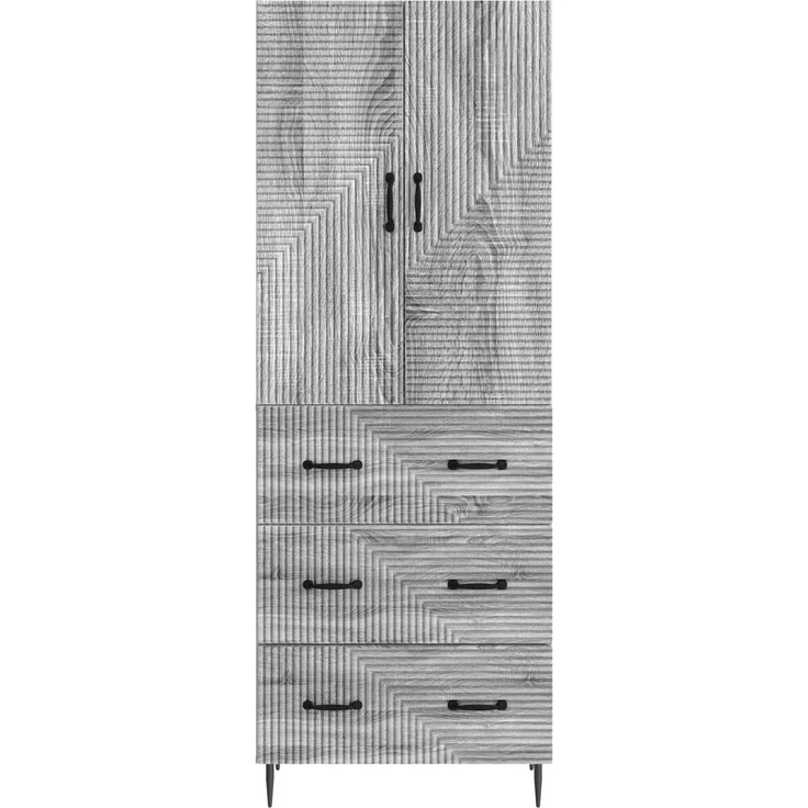 vidaXL Schrankset 2 pcs Grau Sonoma 66 x 34,5 x 90 cm Holzwerkstoff 3416643 – Bild 4