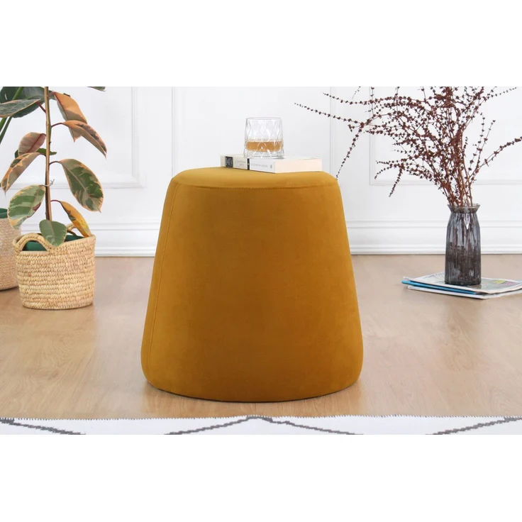 Hanah Home 'Broch - Mustard' Pouffe, Senf, 40 x 44 x 40 cm – Bild 1